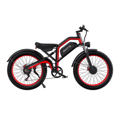 Bicicleta de montaña eléctrica DUOTTS N26 de 26 pulgadas con neumáticos anchos, motor dual de 750 W y batería de 48 V y 20 Ah