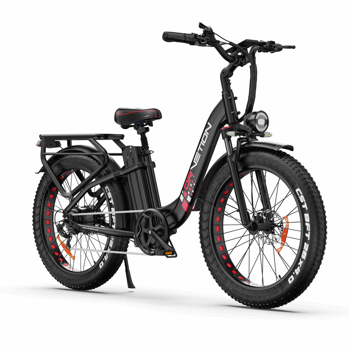 DRVETION CTR26 26" Vélo électrique à cadre ouvert 1000W Moteur 48V 15AH/20Ah Batterie