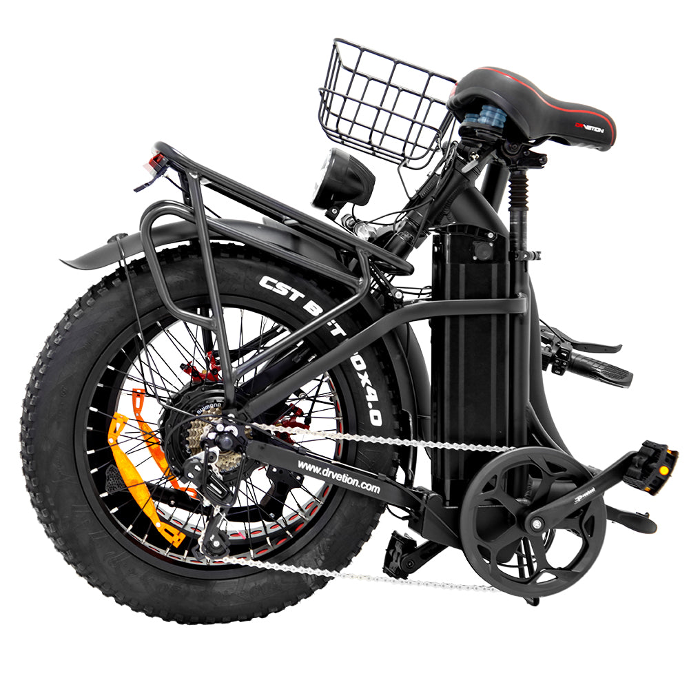 Bicicleta eléctrica plegable DRVETION CT20 de 20 pulgadas con neumáticos anchos, motor de 750 W, batería de 48 V y 10 Ah/15 Ah/20 Ah