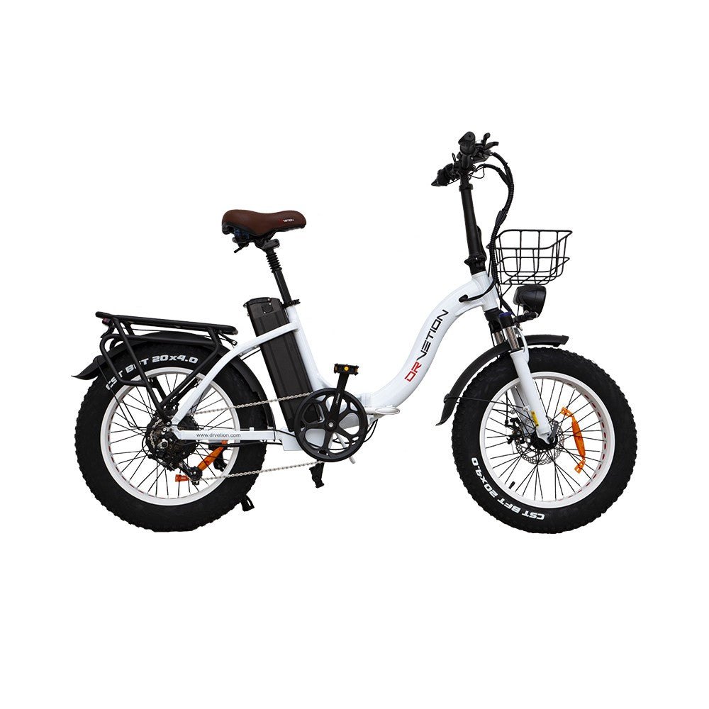 Bicicleta eléctrica plegable DRVETION CT20 de 20 pulgadas con neumáticos anchos, motor de 750 W, batería de 48 V y 10 Ah/15 Ah/20 Ah