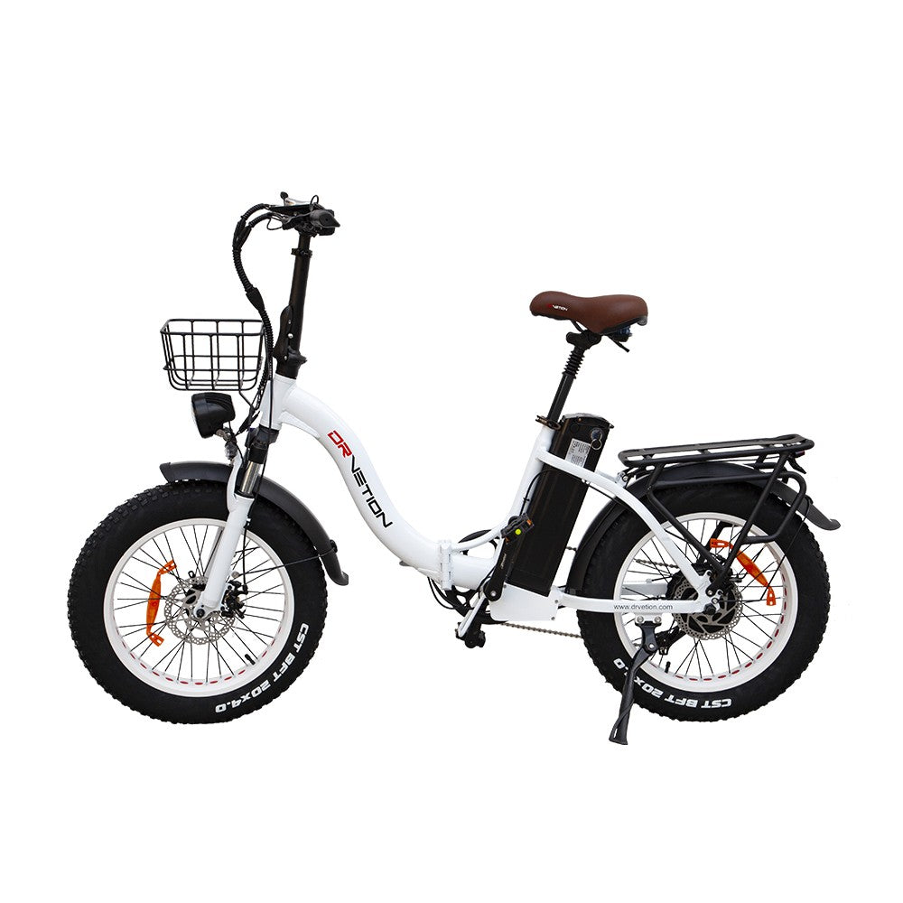 Bicicleta eléctrica plegable DRVETION CT20 de 20 pulgadas con neumáticos anchos, motor de 750 W, batería de 48 V y 10 Ah/15 Ah/20 Ah