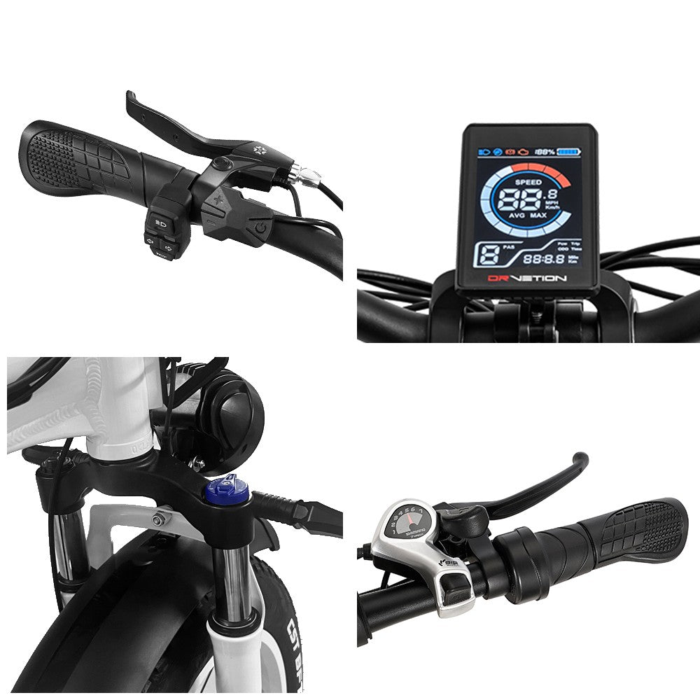 Bicicleta eléctrica plegable DRVETION CT20 de 20 pulgadas con neumáticos anchos, motor de 750 W, batería de 48 V y 10 Ah/15 Ah/20 Ah