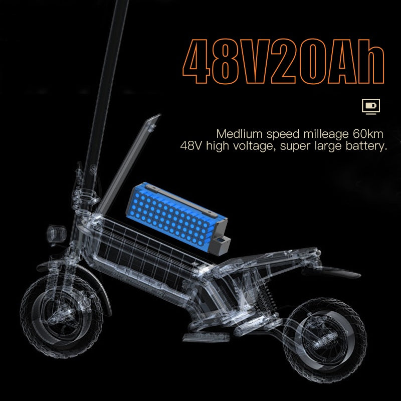 GELEIPU Z1 10" Trotinette Électrique Tout Terrain 1200W Moteur 48V 20Ah Batterie
