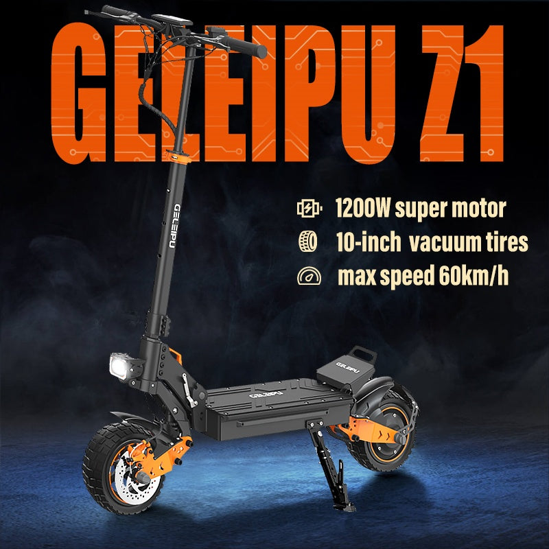 GELEIPU Z1 10" Trotinette Électrique Tout Terrain 1200W Moteur 48V 20Ah Batterie