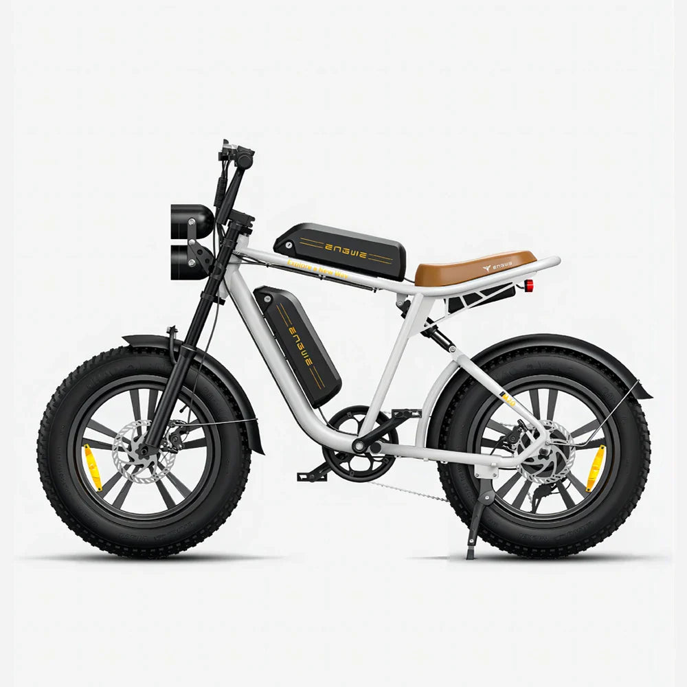 Bicicleta eléctrica todoterreno ENGWE M20 de 20 pulgadas con neumáticos anchos, motor de 750 W, batería dual de 48 V y 26 Ah.
