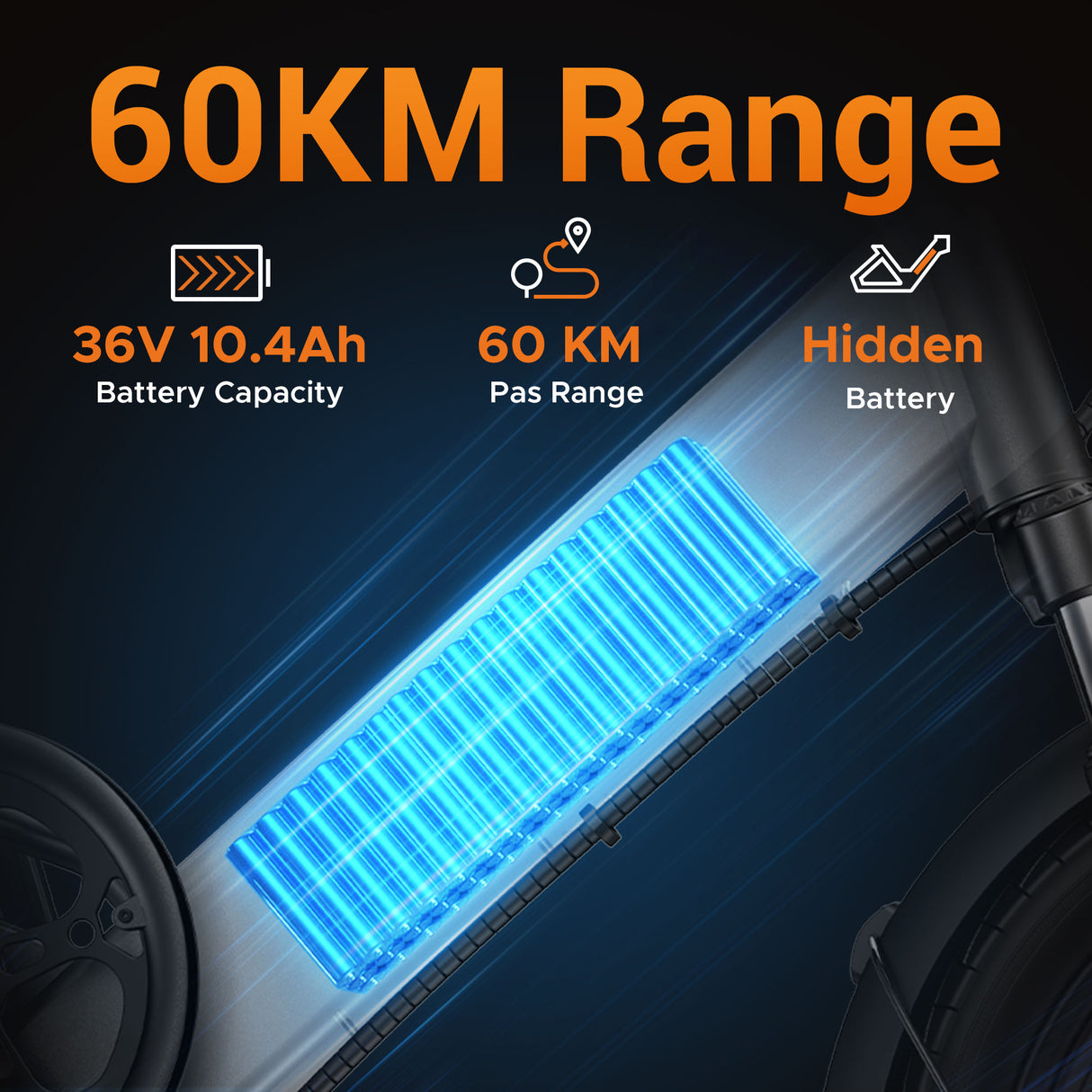 HILLMILES Mile1 Vélo électrique pour femmes avec cadre bas Moteur 250W 36V 10,4Ah batterie