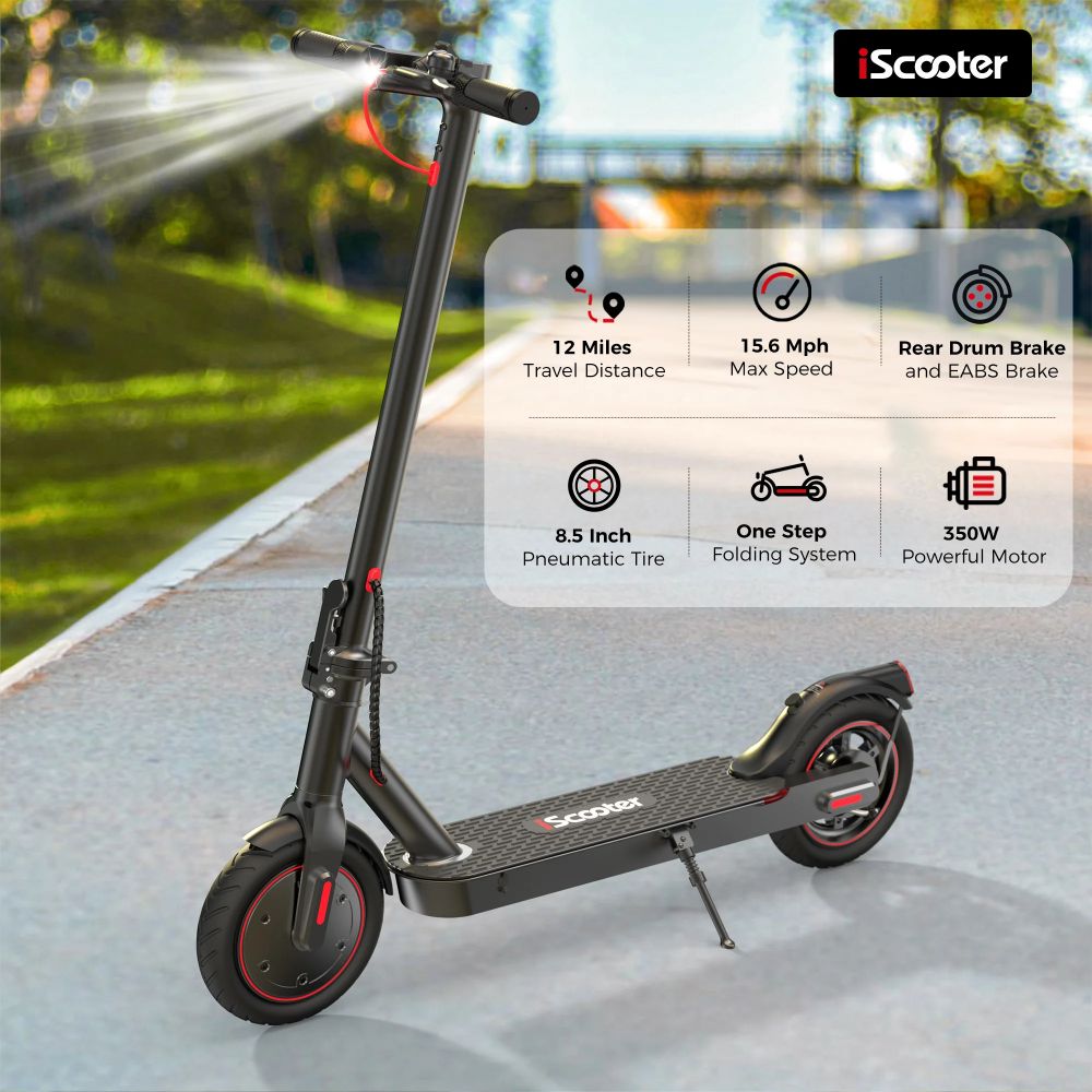 ISCOOTER I8 8.5" Trottinette électrique pliable pour transport en commun 350W Moteur 42V 5,2Ah Batterie