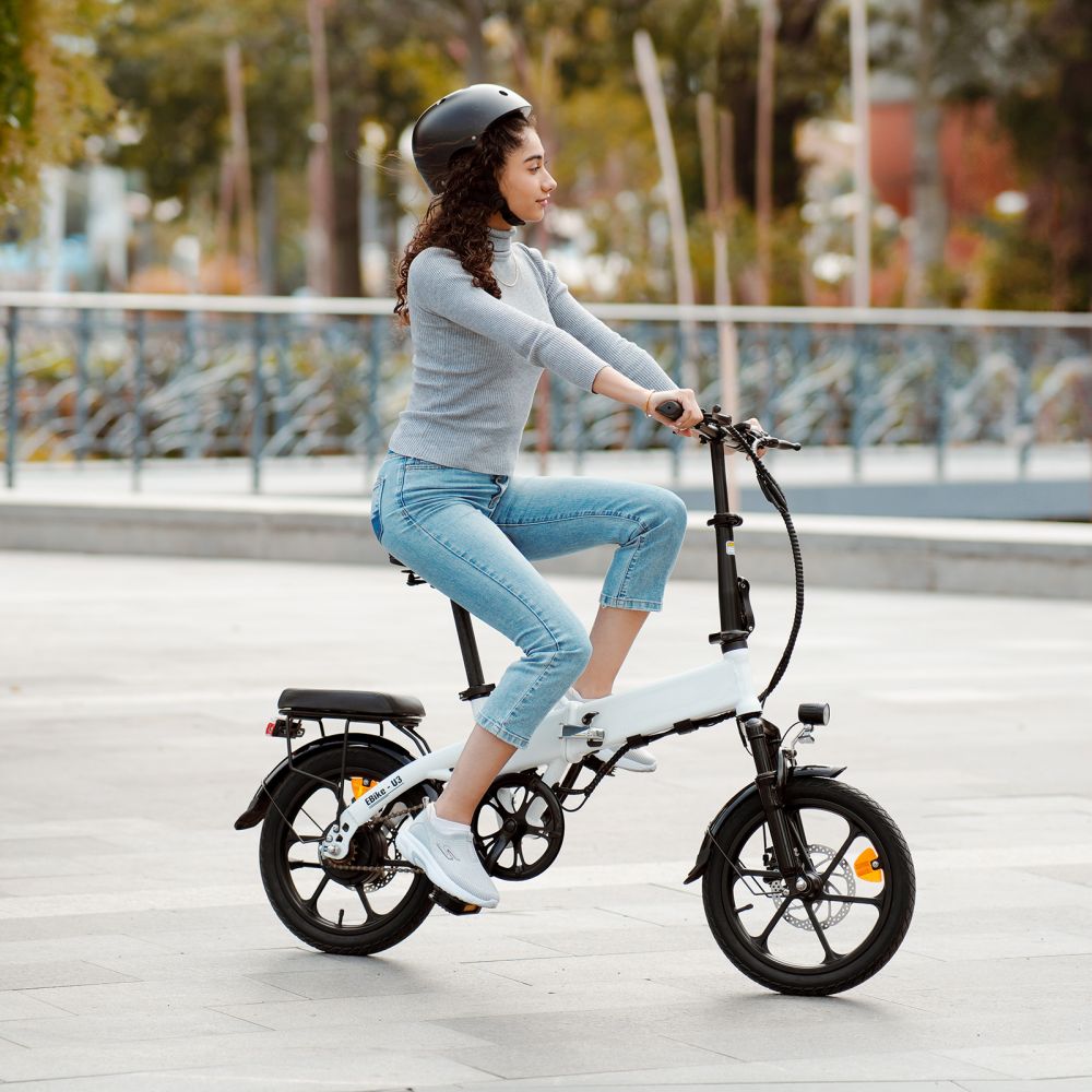Bicicleta eléctrica plegable ISINWHEEL U3 de 16" con motor de 500 W y batería de 36 V y 7,8 Ah