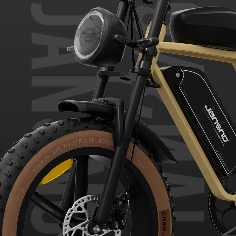 Bicicleta eléctrica JANSNO X70 de 20", neumáticos anchos, 750 W*2, motor dual, batería dual de 48 V, 14 Ah + 20 Ah