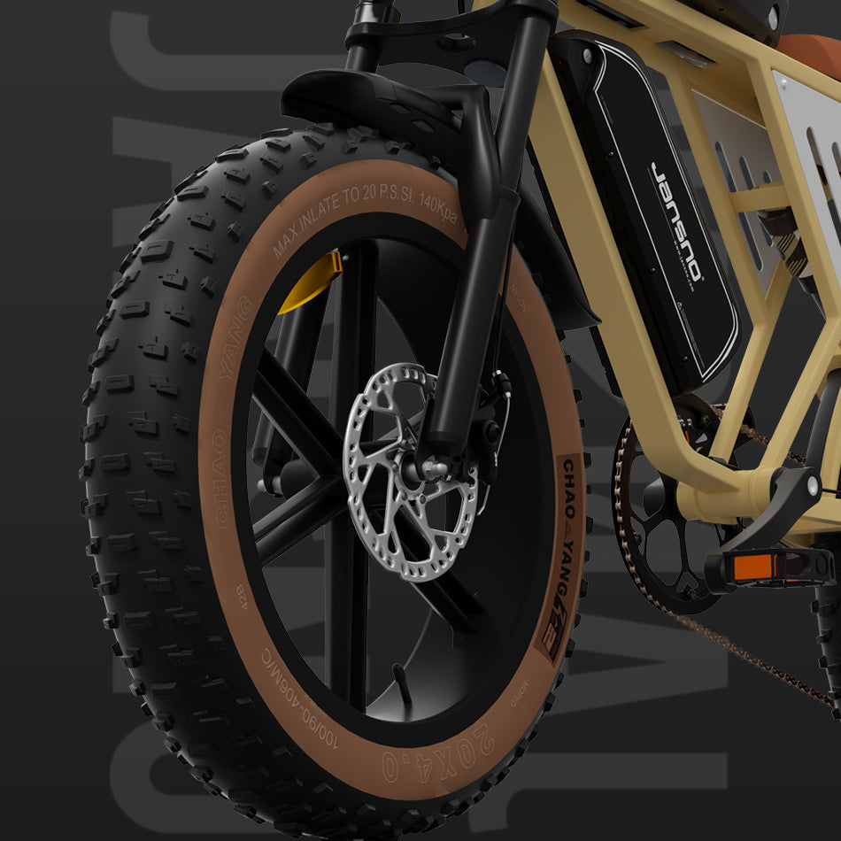 Bicicleta eléctrica JANSNO X70 de 20", neumáticos anchos, 750 W*2, motor dual, batería dual de 48 V, 14 Ah + 20 Ah