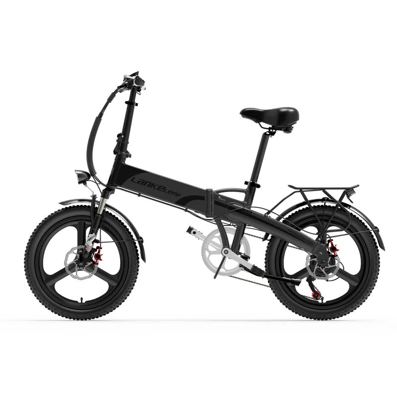 LANKELEISI G660 Vélo électrique pliant 20" Moteur 500W Batterie 48V 20Ah