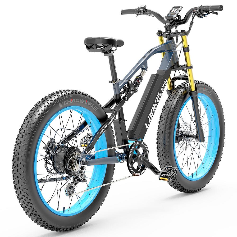 Bicicleta eléctrica de montaña Lankeleisi RV700 de 26 pulgadas, neumáticos anchos, motor de 1000 W, batería de 48 V y 16 Ah