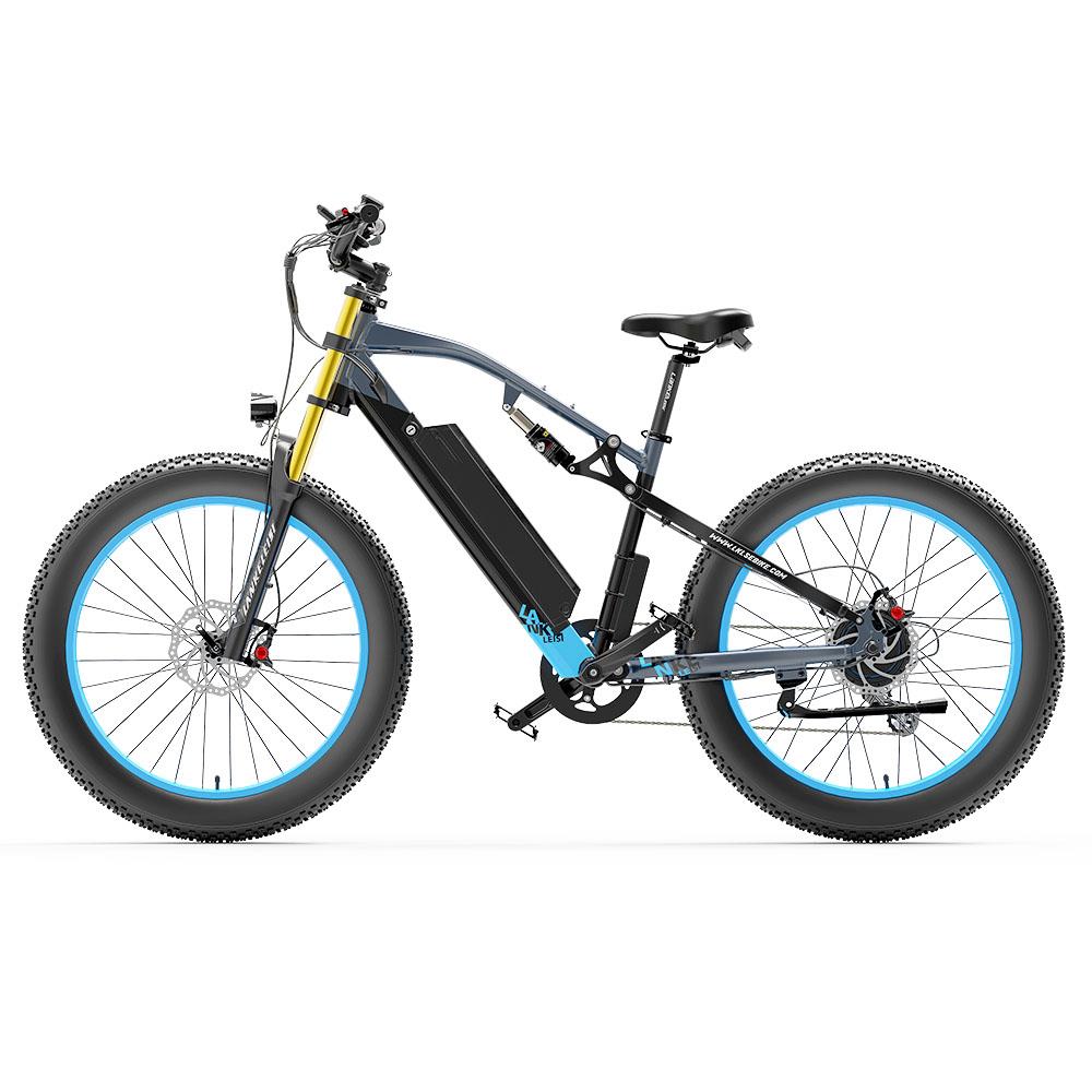 Bicicleta eléctrica de montaña Lankeleisi RV700 de 26 pulgadas, neumáticos anchos, motor de 1000 W, batería de 48 V y 16 Ah