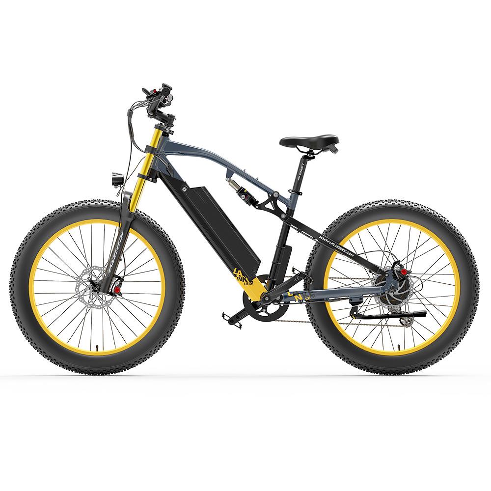 Bicicleta eléctrica de montaña Lankeleisi RV700 de 26 pulgadas, neumáticos anchos, motor de 1000 W, batería de 48 V y 16 Ah