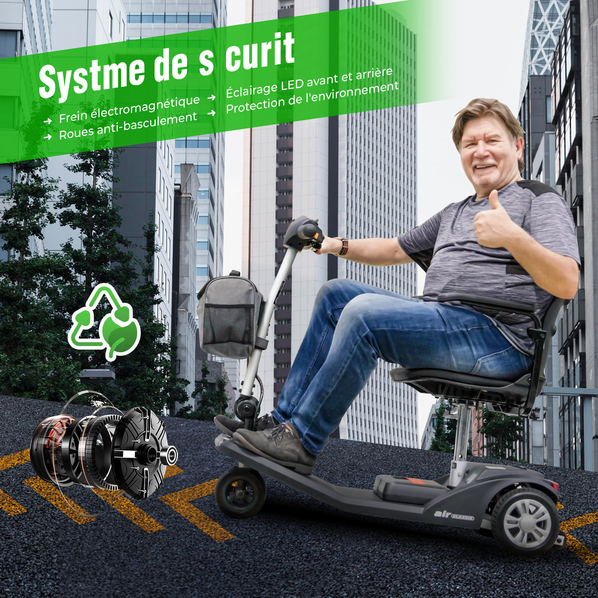 SWEETRICH AIR CLASSIC Scooter Électrique pour mobilité réduite 7.5" Moteur 250W 24V 12Ah  Batterie (version UE)