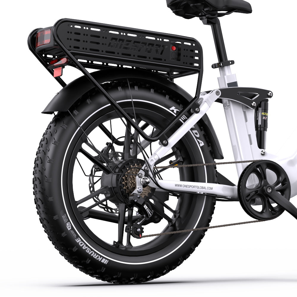 ONESPORT OT08 PRO 20" Fat Tire vélo électrique à suspension intégrale Moteur 500W 48V 18Ah*2 Batterie double