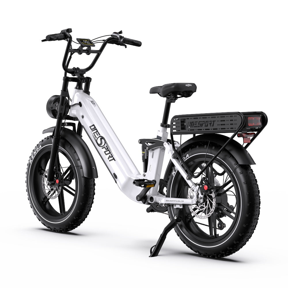 ONESPORT OT08 PRO 20" Fat Tire vélo électrique à suspension intégrale Moteur 500W 48V 18Ah*2 Batterie double