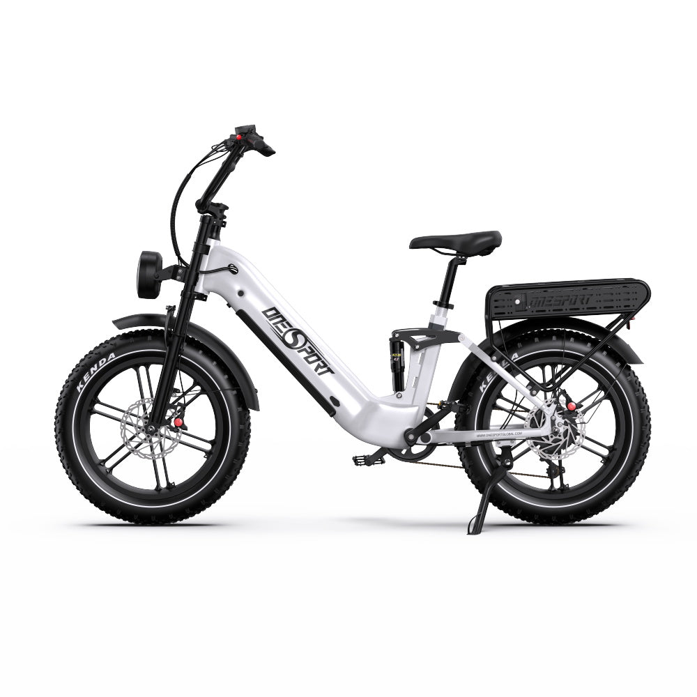 ONESPORT OT08 PRO 20" Fat Tire vélo électrique à suspension intégrale Moteur 500W 48V 18Ah*2 Batterie double
