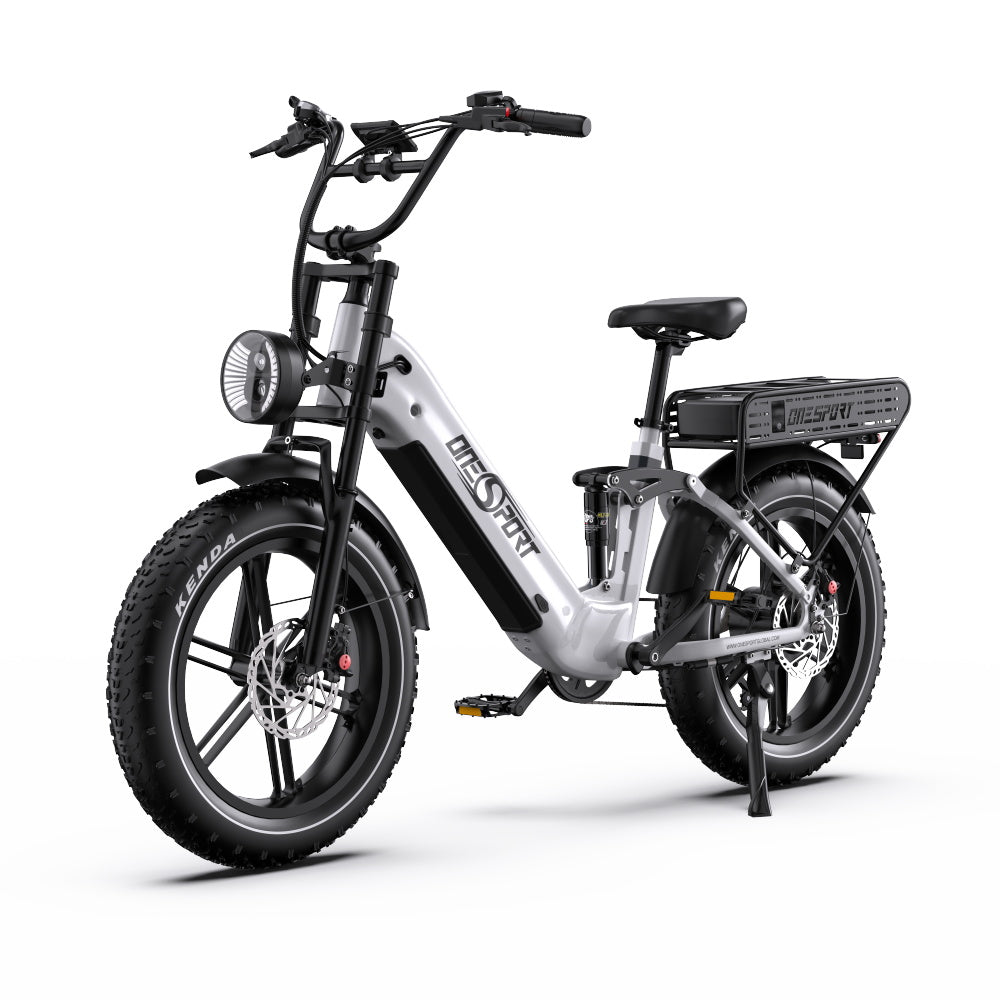 ONESPORT OT08 PRO 20" Fat Tire vélo électrique à suspension intégrale Moteur 500W 48V 18Ah*2 Batterie double