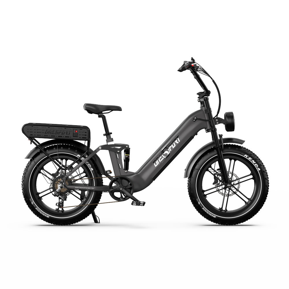 ONESPORT OT08 PRO 20" Fat Tire vélo électrique à suspension intégrale Moteur 500W 48V 18Ah*2 Batterie double