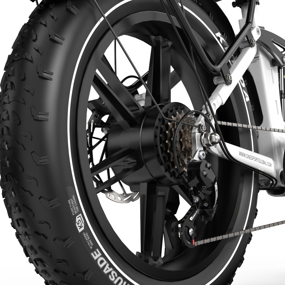 ONESPORT OT08 PRO 20" Fat Tire vélo électrique à suspension intégrale Moteur 500W 48V 18Ah*2 Batterie double