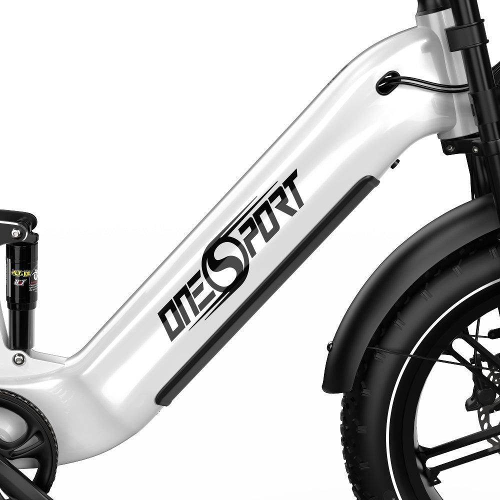 ONESPORT OT08 PRO 20" Fat Tire vélo électrique à suspension intégrale Moteur 500W 48V 18Ah*2 Batterie double