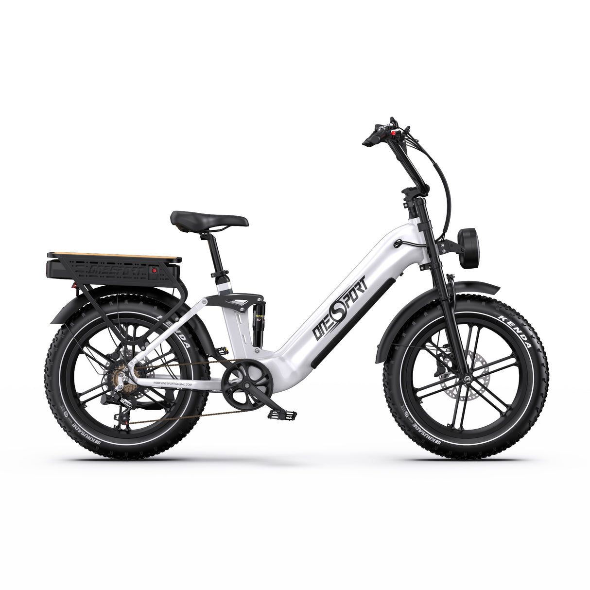 ONESPORT OT08PRO 20" Fat Tire vélo électrique à suspension intégrale Moteur 500W 48V 18Ah*2 Batterie double