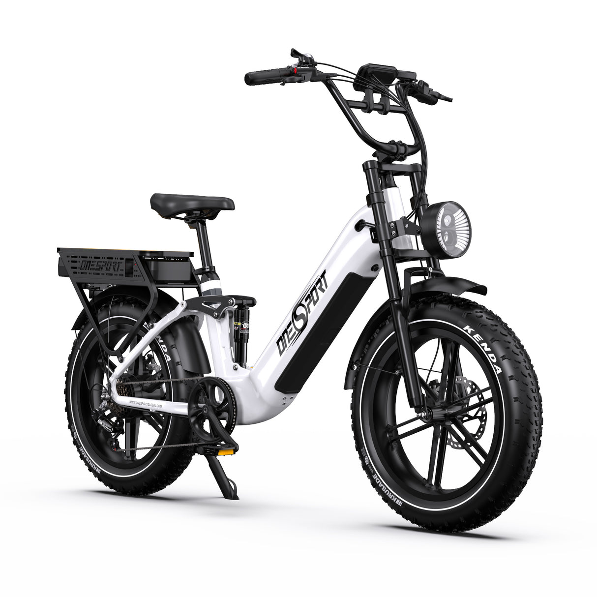 ONESPORT OT08PRO 20" Fat Tire vélo électrique à suspension intégrale Moteur 500W 48V 18Ah*2 Batterie double