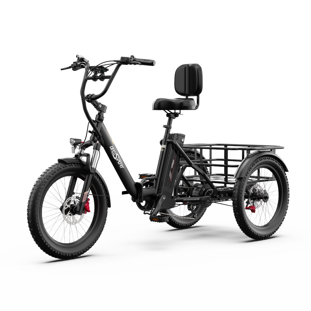 ONESPORT OT30 PRO 20" Tricycle Électrique Pliable 3 Roues Moteur 500W 48V 18Ah Batterie