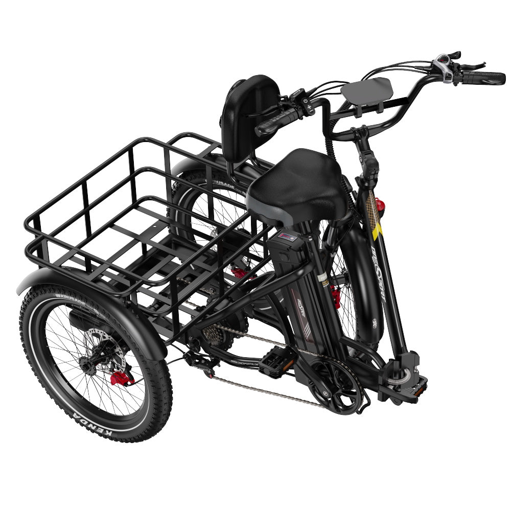 ONESPORT OT30 PRO 20" Tricycle Électrique Pliable 3 Roues Moteur 500W 48V 18Ah Batterie