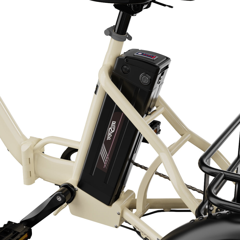 ONESPORT OT30 PRO 20" Tricycle Électrique Pliable 3 Roues Moteur 500W 48V 18Ah Batterie