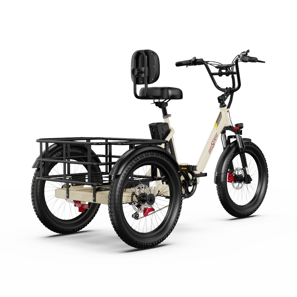 ONESPORT OT30 PRO 20" Tricycle Électrique Pliable 3 Roues Moteur 500W 48V 18Ah Batterie