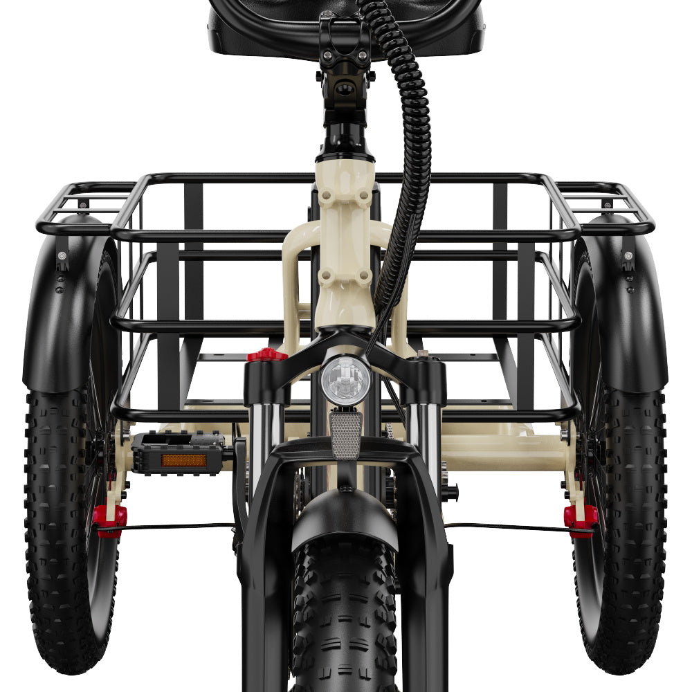 ONESPORT OT30 PRO 20" Tricycle Électrique Pliable 3 Roues Moteur 500W 48V 18Ah Batterie