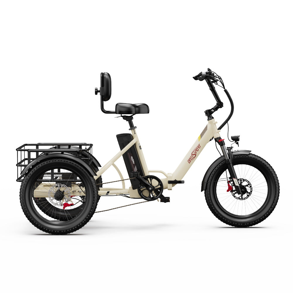 ONESPORT OT30 PRO 20" Tricycle Électrique Pliable 3 Roues Moteur 500W 48V 18Ah Batterie