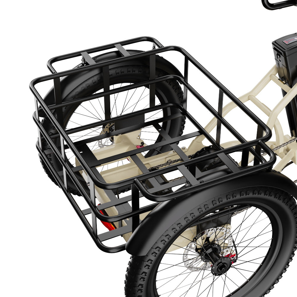 ONESPORT OT30 PRO 20" Tricycle Électrique Pliable 3 Roues Moteur 500W 48V 18Ah Batterie
