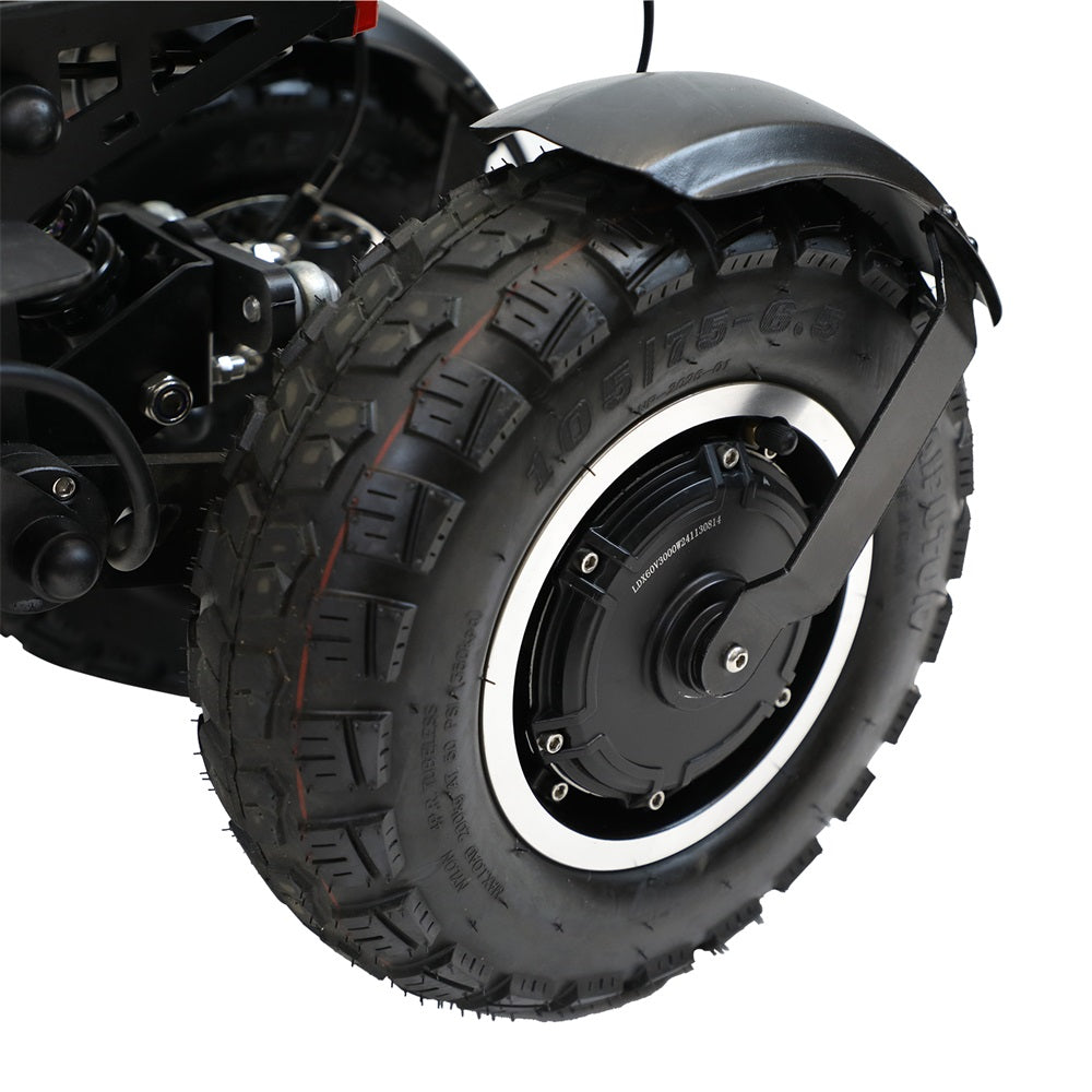 OOTD T30 13" Scooter 3 roues tout-terrain 1600W*2 Moteur double 60V 31.2Ah Batterie