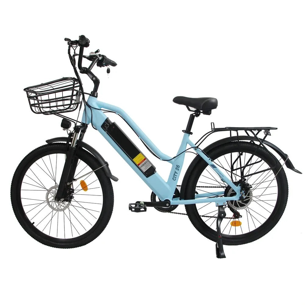 ORLMS CITY BIKE Vélo électrique pour femmes 26“ cadre bas Moteur 500W 48V 15AH Batterie