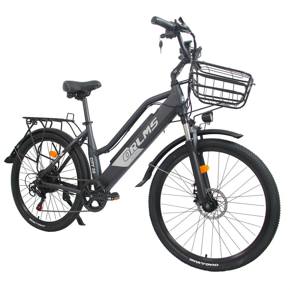 ORLMS CITY BIKE Vélo électrique pour femmes 26“ cadre bas Moteur 500W 48V 15AH Batterie