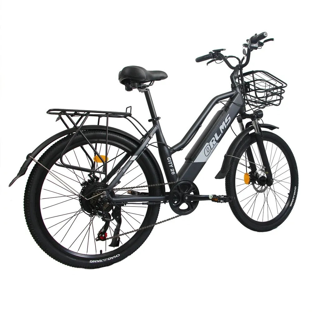 ORLMS CITY BIKE Vélo électrique pour femmes 26“ cadre bas Moteur 500W 48V 15AH Batterie