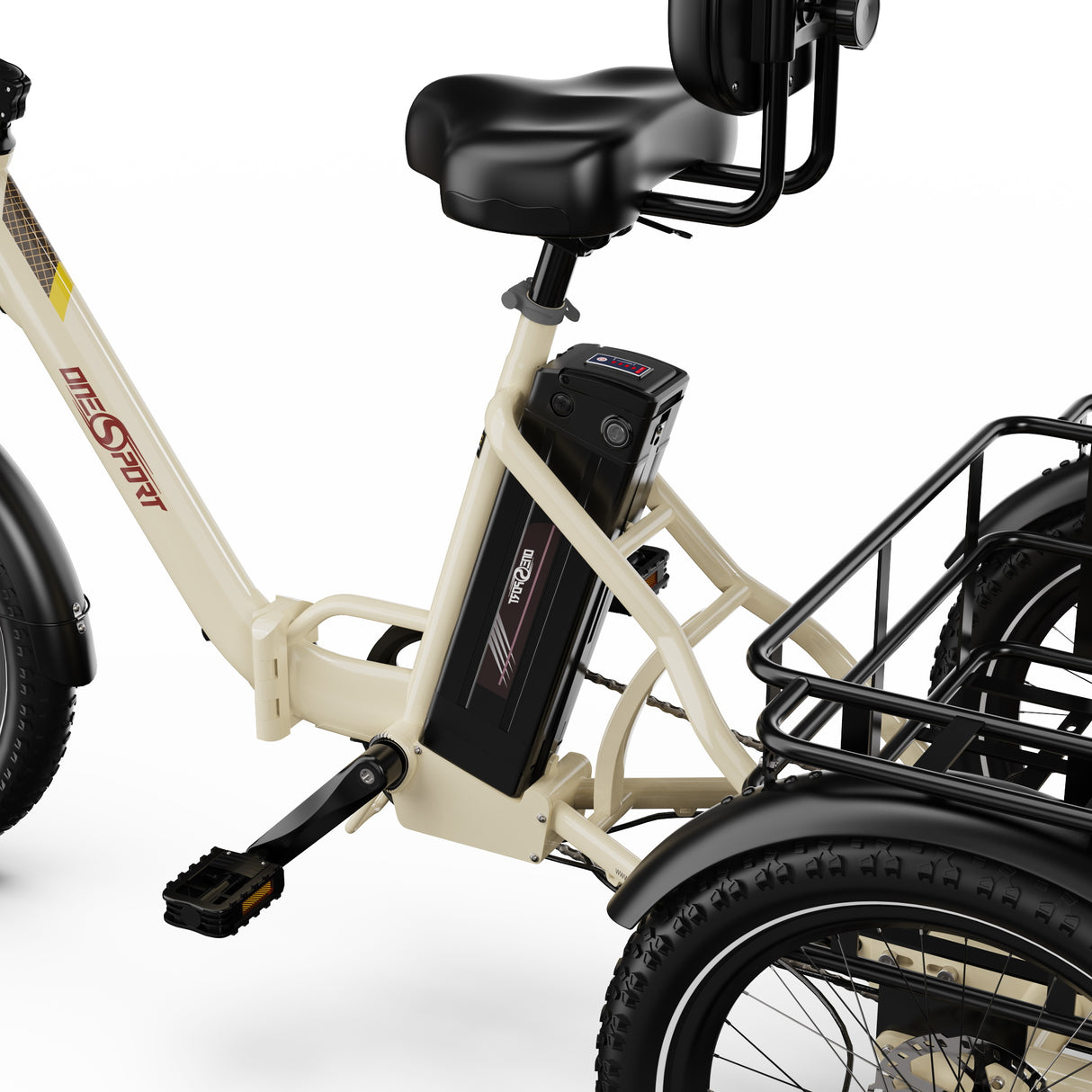 ONESPORT OT30 PRO 20" Tricycle Électrique Pliable 3 Roues Moteur 500W 48V 18Ah Batterie
