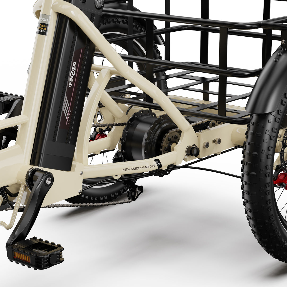 ONESPORT OT30 PRO 20" Tricycle Électrique Pliable 3 Roues Moteur 500W 48V 18Ah Batterie