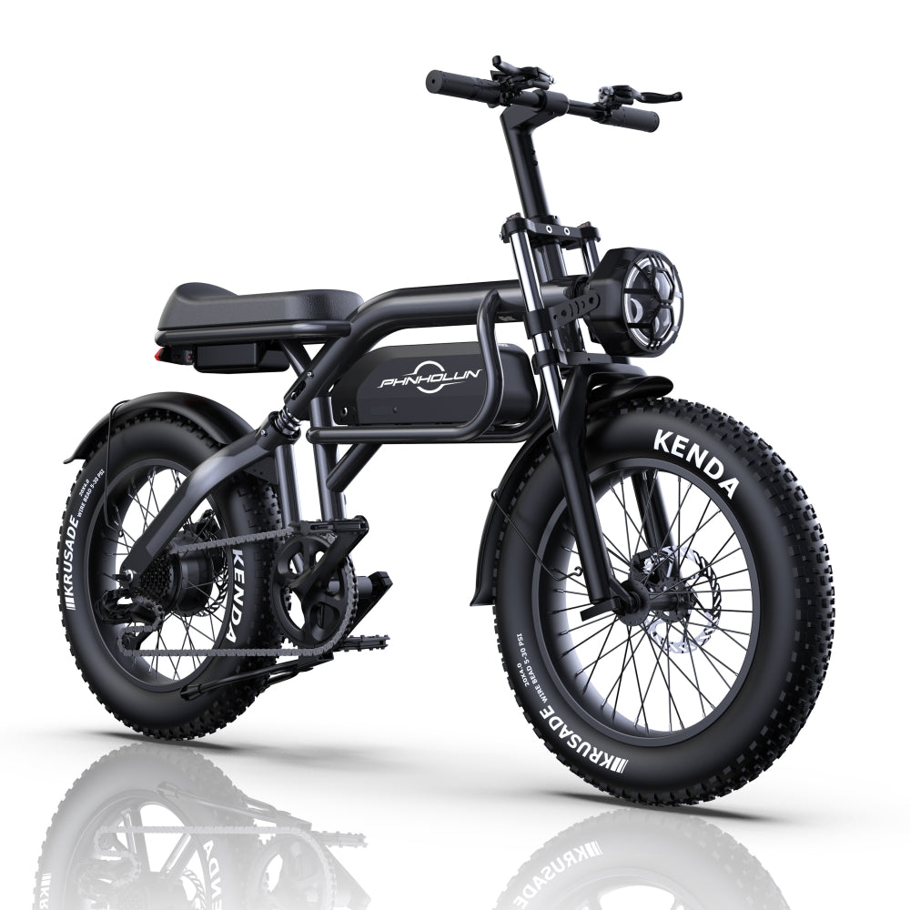 PHNHOLUN C8 20" Vélo tout-terrain électrique rétro VTT 1500W Moteur 48V 20Ah Batterie