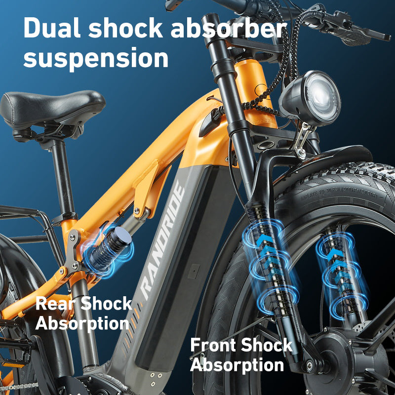 RANDRIDE YX80M-2 Vélo électrique de montagne 26" 1000W*2 Dual Motors 48V 20Ah Batterie