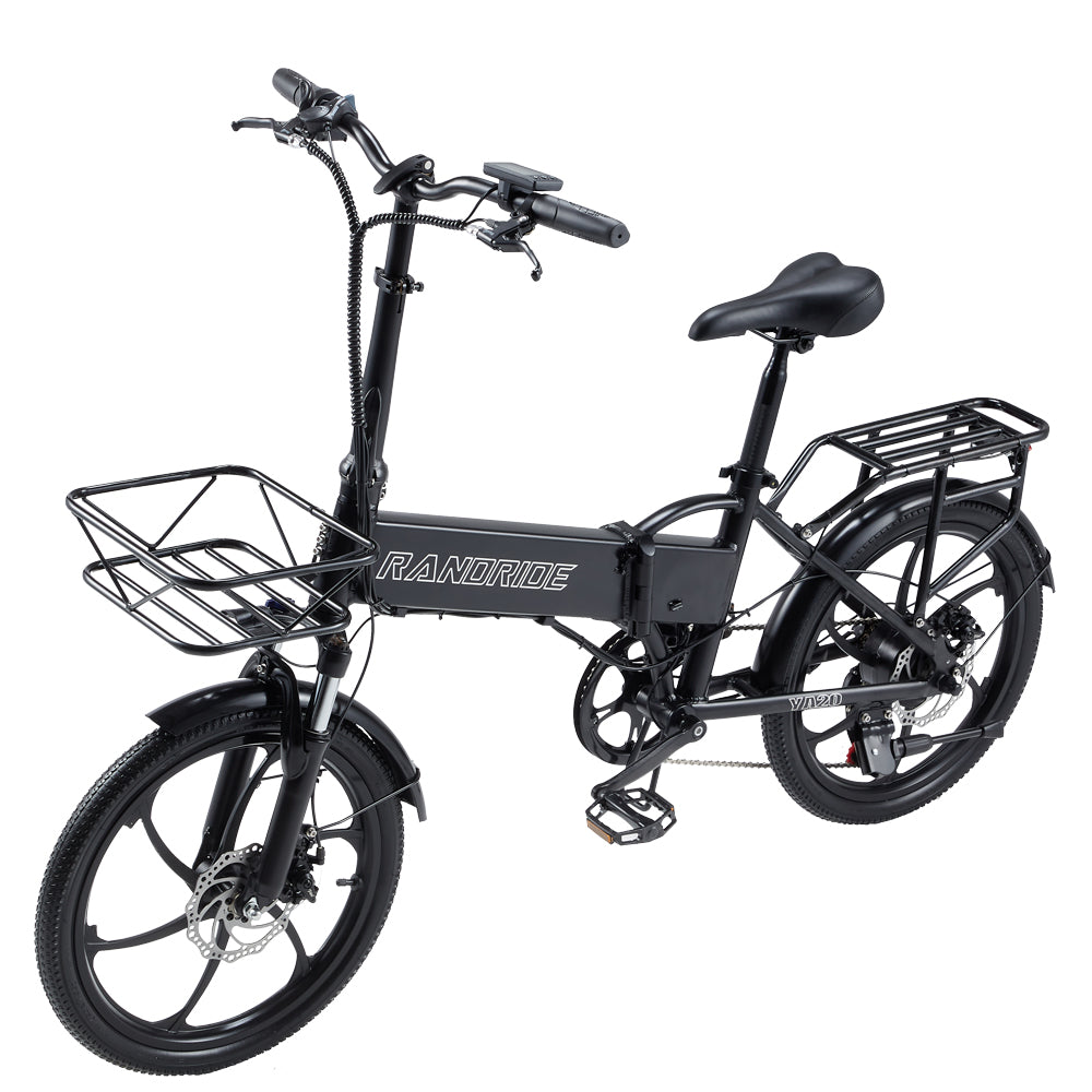 Bicicleta eléctrica plegable RANDRIDE YA20 de 20 pulgadas, motor de 500 W, batería de 48 V y 12,8 Ah