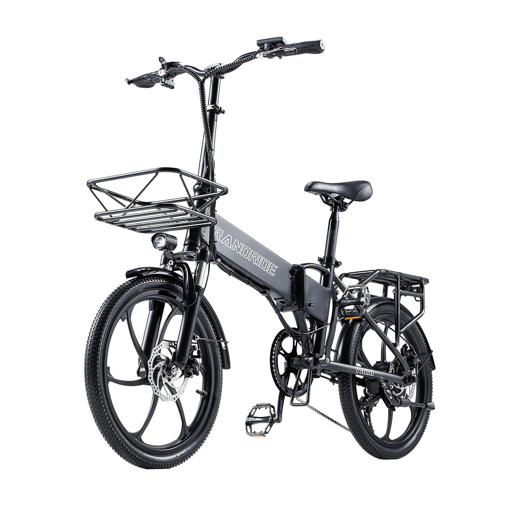Bicicleta eléctrica plegable RANDRIDE YA20 de 20 pulgadas, motor de 500 W, batería de 48 V y 12,8 Ah