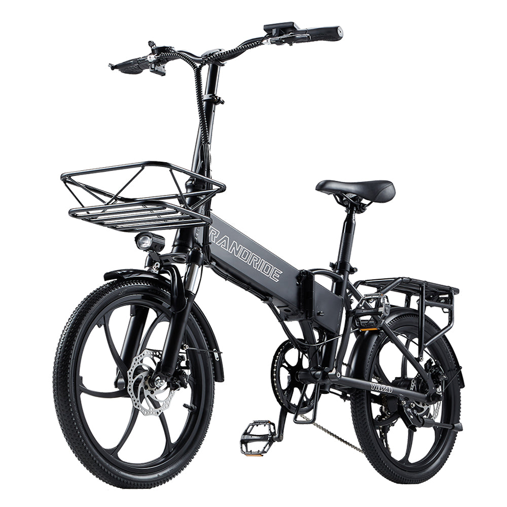 Bicicleta eléctrica plegable RANDRIDE YA20 de 20 pulgadas, motor de 500 W, batería de 48 V y 12,8 Ah