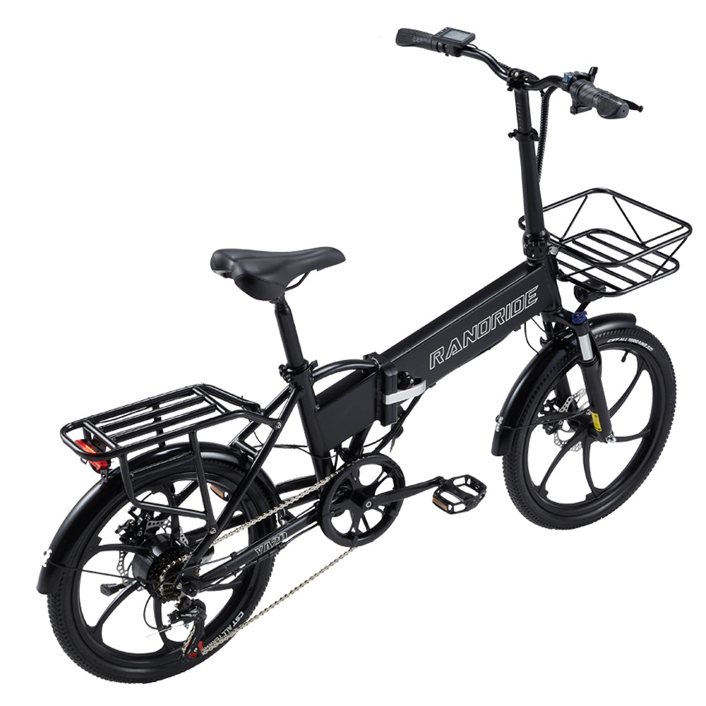 Bicicleta eléctrica plegable RANDRIDE YA20 de 20 pulgadas, motor de 500 W, batería de 48 V y 12,8 Ah