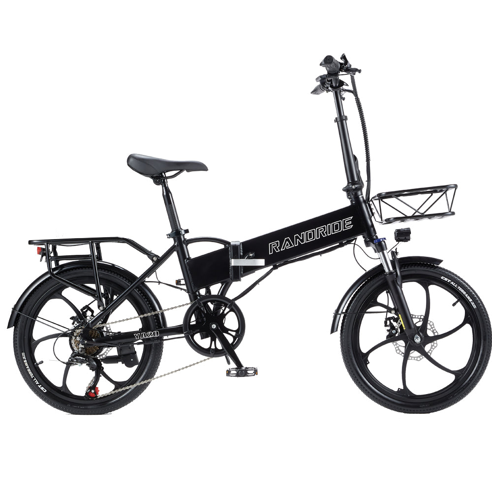 Bicicleta eléctrica plegable RANDRIDE YA20 de 20 pulgadas, motor de 500 W, batería de 48 V y 12,8 Ah