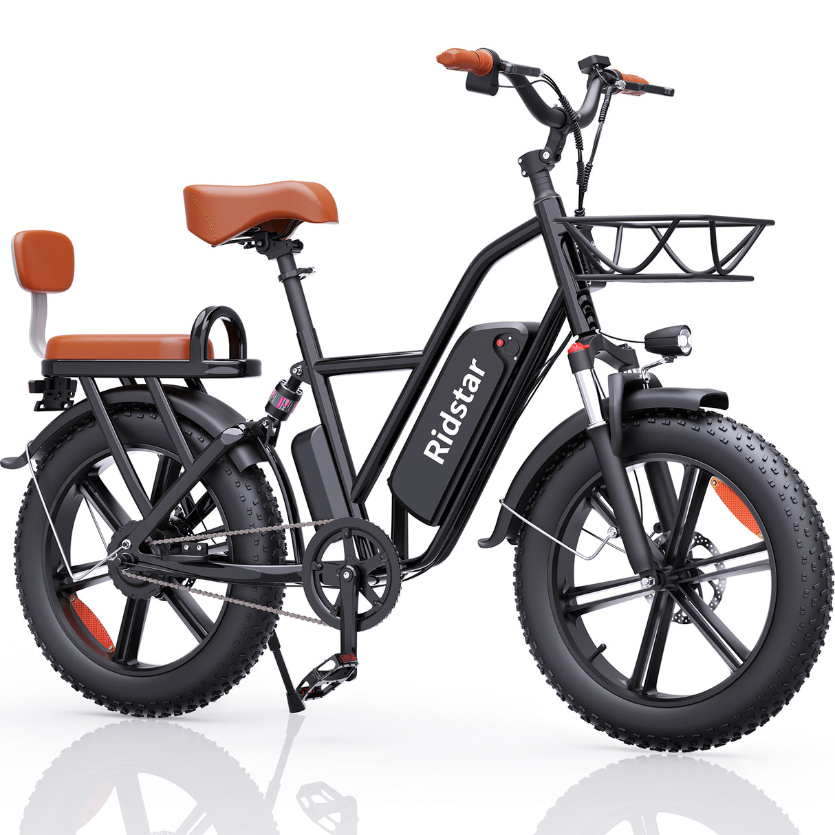YVY FM001 20" Vélo Électrique 2 Places à Pneus Larges Moteur 1000W 48V 15Ah Batterie