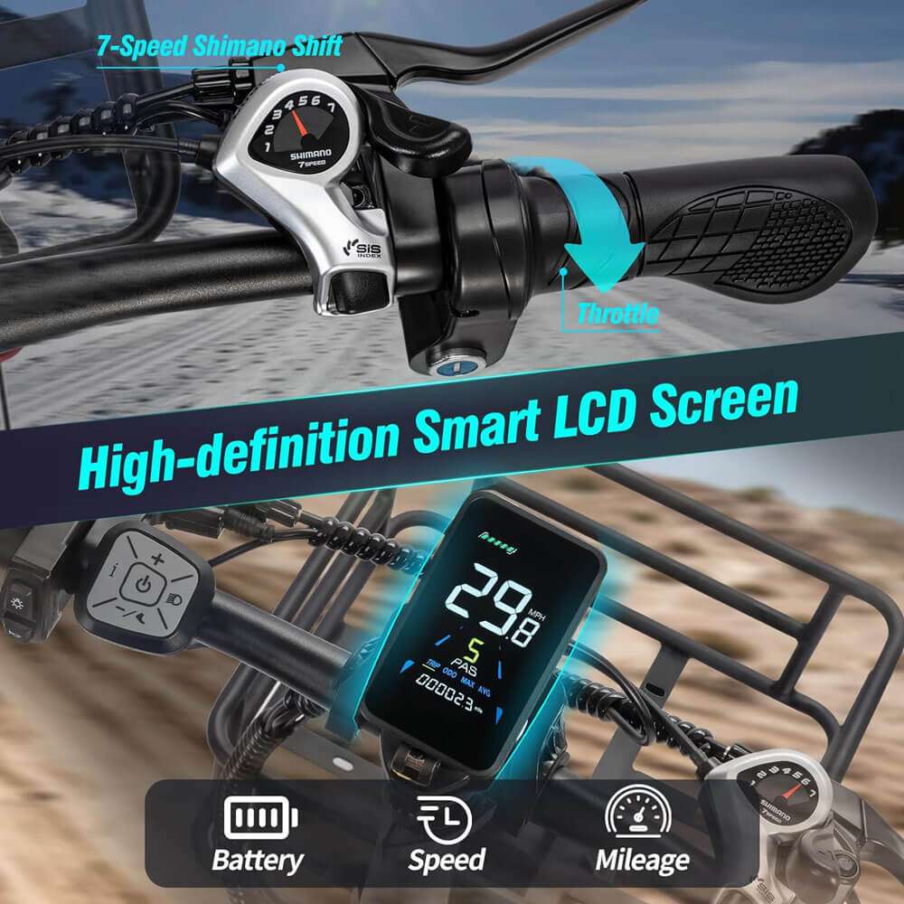 YVY MN20 20" Fat Tire Vélo électrique pliant 1000W Moteur 48V 15Ah/20Ah Batterie